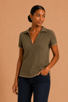 Blusa polo detalhe bicolor VERDE -1-